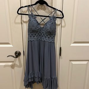 Lace blue dress